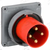 HUBBELL Pin and Sleeve Inlet: Orange, 125/250V AC, Single Phase, 100 A, 3 Pole, 4 Wire (MPN HBL4100B12W). Key specifications — Brand: HUBBELL.