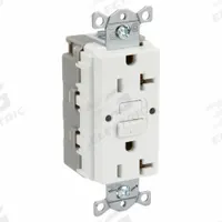 HUBBELL GFCI Receptacle: Decorator Duplex, 5-20, White, GFCI, 125V AC, 20 A, 2 Pole / 3 Wire (MPN SNAPGF20W)