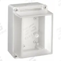 BOX ENCLOSURES Enclosure: Gray, Polycarbonate, 7 in x 5 in x 4 in, NEMA 4, Clear Cover (MPN BEN-85PC). Key specifications — Color: Gray; Cover Style: Clear; NEMA Enclosure Rating: 4; Brand: BOX ENCLOSURES.