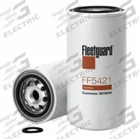 FLEETGUARD Automotive Fuel Filter: 16 1/8 in Overall Lg, 3 3/4 in Outside Dia, Diesel Fuel, Diesel (MPN FF5421). Key specifications — attr1137520: BF7966; attr1137521: FF5421; attr434022: FLEETGUARD; attr427730: Plastic; attr1017112: Buses; attr1017113: Wirtgen.
