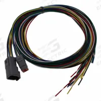 SPEED WIRING PRODUCTS Mini Connector: Deutsch DTM, 6 Poles, 72 in Wire Lead Lg, 7.5 A, 50V DC (MPN HF-06-7272). Key specifications — Wire Type: TXL Thin-Wall Cross-Linked Automotive Wire (SAE-J1128); Brand: SPEED WIRING PRODUCTS; Number of Poles: 6; Voltage Rating: 50V DC; Wire Jacket Material: Cross-Linked Polyethylene; Current Rating: 7.5 A; Wire Color: White; Kit Contents - Description: (1) Plug with Female Contacts.