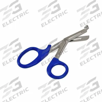 MABIS Medical Shears: Shear, Stainless Steel, Serrated, Plastic, 7 1/2 in Overall Lg - Trauma Shears