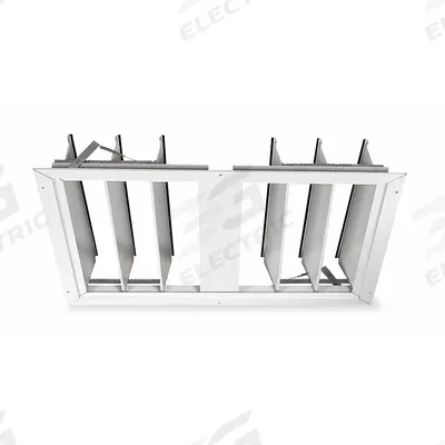 Dayton 29.7"H-W Aluminum Ceiling Truss Damper: For 24 in Fan, Single Panel, 30 3/4 in H - Ceiling/Roof-Mount Backdraft Dampers