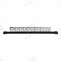 MILWAUKEE Socket Set - Metric 12pt: 3/8 in Drive Size, Small Set (0-50 pieces) Set Size, 12 Pieces (MPN 48-22-9520). Key specifications — attr1204251: MILWAUKEE; attr1215453: 3/8 in; attr1215454: 8 mm to 19 mm; attr1224229: Friction.