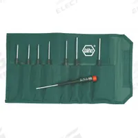 WIHA Precision Screwdriver Set: 1-10 Pieces, 8 Pieces, Hex Tip, Ergonomic Grip, Pouch (MPN 26399). Key specifications — attr1205274: WIHA; attr1205269: 3/32 in.