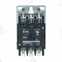 EATON Definite Purpose Magnetic Contactor: 3 Poles, 24V AC, 30 A, Non-Reversing (MPN C25DND330T). Key specifications — Brand: EATON; Coil Voltage: 24V AC; Contactor Style: HVACR Definite Purpose Contactor; Frame Size: D; Terminal Connection Type: Quick-Disconnect Terminals; Maximum Voltage Rating: 690V AC; Series: C25 Series; Phase: Three.