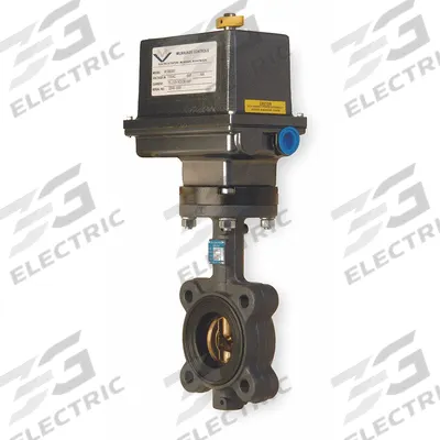 MILWAUKEE VALVE Butterfly Valve: For Gas/Oil/Water Media, Cast Iron, 115V AC, 6 in Pipe Size - Cast Iron General-Service Electric Butterfly Valves