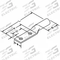 Compression Lugs: For 2 AWG, Stranded Wire, 1/2 in Stud Size, Long, Copper Barrel (MPN 31125). Key specifications — Inspection Hole: No; For Wire Type: Stranded; For Wire Sizes: 2 AWG; Brand: 3M; Manufacturer Part Number: 31125.