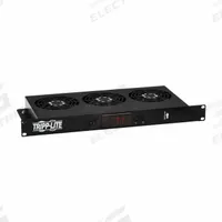 TRIPP LITE Air Distribution Fan: 475 cfm Airflow @ 0.000 in SP, Air Distribution Fan, 120V AC, Rack (MPN SRFAN1UTEMP). Key specifications — Brand: TRIPP LITE; Voltage: 120V AC; Mounting Location: Rack.