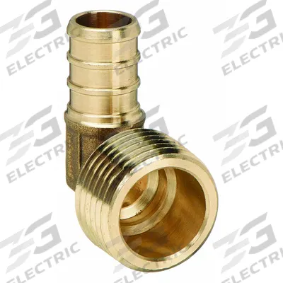 ZURN Barbed Fitting Elbow: 1/2 in ID x 1/2 in ID x 1/2 in Pipe Size, Barbed x MNPT - Crimp-On Brass Barbed Tube Fittings