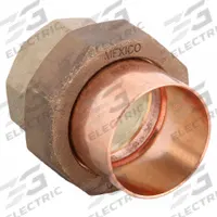 NIBCO Sweat Fitting Union: 1 1/2 in CTS x 1 1/2 in CTS, Cup x FTG, Bronze (MPN 733LF-112)