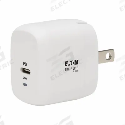 EATON TRIPP LITE Usb Charger: 120V AC/230V AC, 1A, 50/60Hz, 1 Output Connectors, White - Wall Chargers