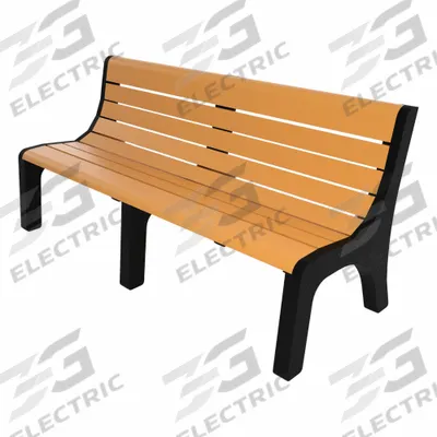 ULTRASITE Outdoor Bench: Newport, 72 in Overall Lg, 33 3/8 in Overall Ht, Cedar - Vandal Resistant Resinwood Benches