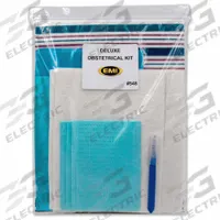 Obstetrical Kit: 30 Components, Plastic, Poly Bag, Clear, Obstetrical Kit, No Medication Included (MPN 548). Key specifications — Brand: EMI; Adhesive Bandages Included: No Adhesive Bandages; Product Type: Obstetrical Kit; PPE and Disposal Equipment Included: (2) Nitrile Gloves; Oral and Inhalant Medicinals Included: No Oral/Inhalant Medicinals; Tools Included: Receiving Blanket; Topical Medicinals Included: (3) Antimicrobial Hand Wipes; Wound Dressings Included: (2) Abdominal Dressings.