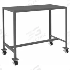 DURHAM MFG Work Table: Fixed Ht, Steel, 48 in x 24 in, 2,000 lb Overall Load Capacity (MPN MTM244842-2K195). Key specifications — Unit Type: Not Expandable or Modular; Assembly: Fully Assembled; Wheel Material: Phenolic; Frame Material Finish: Powder Coated; Mobility: Casters; Height Adjustability: Fixed Height; Caster Type: (4) Swivel Locking; Frame Construction: Welded Only.