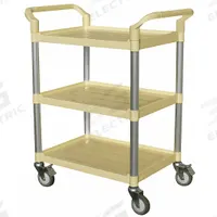 APPROVED VENDOR Utility Cart: 250 lb, 3 Shelves, 24 in L x 18 in W Self, Beige, Raised (2) (MPN 35KT24). Key specifications — Shelf Color: Beige; Brand: APPROVED VENDOR; Caster/Wheel Configuration: (2) Swivel.