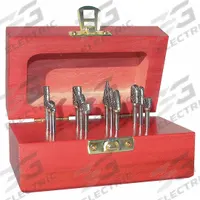 APPROVED VENDOR Carbide Bur Set: 1/8" Shank, Double Cut, 1/4" Head Dia, 9 pc (MPN 310-120007). Key specifications — Trade Number: SG-51; Brand: APPROVED VENDOR.