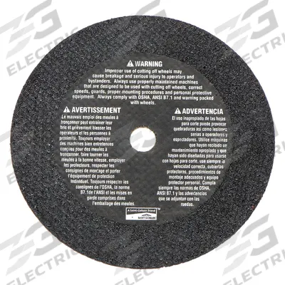 NORTON Abrasive Cut-Off Wheel: Type 1, 3" x 0.035" x 3/8", Aluminum Oxide, 60 Grit - General Purpose Cut-Off Wheels for Carbon & Stainless Steel