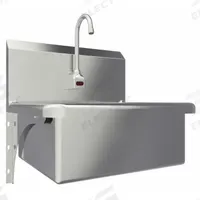 SANI-LAV Hand Sink: 1 Stations, 9 in Bowl Dp, 20 in Bowl Lg, 17 in Bowl Wd, Faucet Included, 16 ga (MPN 504B-0.5). Key specifications — Includes Side Splash: Side Splash Not Included; Series: Stainless Steel Hand Wash Sink; Brand: SANI-LAV; Power Source: Battery Powered.