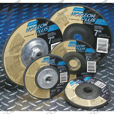 NORTON Cut-Off & Grinding Wheel: Type 27, 5" x 1/8" x 5/8"-11, Ceramic, 24 Grit - Cool-Cutting Combination Wheels for Carbon & Stainless Steel