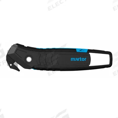 MARTOR Hook-Style Safety Cutter: 6 1/16 in Overall Lg, Straight Handle, Textured - Single-Hook Safety Cutters