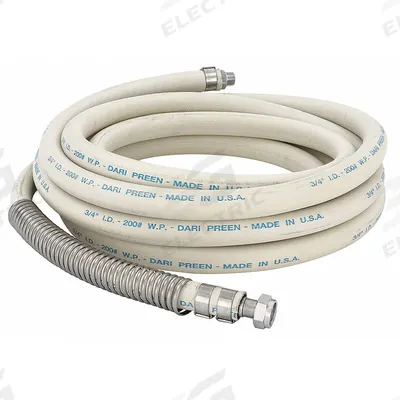 LEONARD VALVE Coolant Hose: 3/4 in Connection Size, Brass/EPDM/Steel, Cream - Replacement Hoses