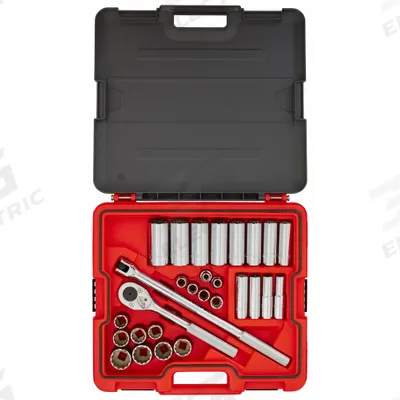 PROTO Socket Set: 1/2 in Drive, 30 Piece, SAE - SAE Socket Sets with Drive Tools