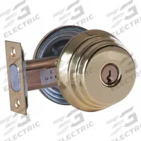 ARROW Deadbolt Lock: Cylindrical, 1 3/8 in Door Thick - Max, Brass (MPN E62 3 CS). Key specifications — ADA Compliant: No; Brand: ARROW; Cylinder Core Type: Conventional Core Cylinder; Finish: Bright Brass, Clear Coated; Keyway Type: Schlage C; Visual Indicator Message: No Message; Includes Core: Core Included; Ligature Resistance: Not Ligature-Resistant.
