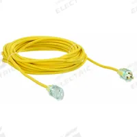 APPROVED VENDOR Extension Cord: Outdoor Use, 50 ft Lg, Outlet, 5-15P, 14/3, SJTW, Yellow, 125V AC (MPN 52NY27). Key specifications — Brand: APPROVED VENDOR; Temperature Rating: -40° to 167°F; NEMA Plug Configuration: 5-15P.