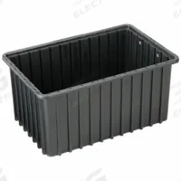LEWISBINS Divider Box: 0.6 cu ft, 16 1/2 in x 10 7/8 in x 8 in, Lid Not Included, Plastic (MPN DC2080-SXL BUY 6S). Key specifications — Includes Dividers: Dividers Not Included; Includes Lid: Lid Not Included; Material: Plastic; Color: Black; Brand: LEWISBINS.