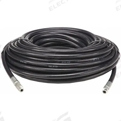 APPROVED VENDOR Sewer Hose: 3/8 in ID, 200 ft Lg, Synthetic Rubber, Black, 3/8 in x 3/8 in Fitting Size - Sewer Hoses
