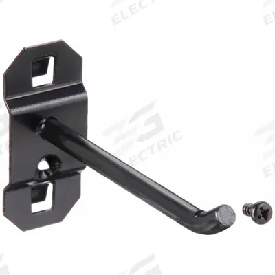 APPROVED VENDOR Single Rod Pegboard Hook: 3 1/2 in x 1 in, Screw-In, Surface - Hooks for Square-Hole Pegboard