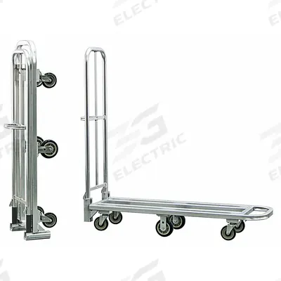 NEW AGE INDUSTRIAL Platform Truck: 1,200 lb, 62 in L x 18 in W x 9 1/8 in H Deck - Aluminum-Deck Platform Trucks with Tall Folding Handles