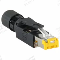 HARTING RJ45 Cable-Mount Connector: RJ Industrial®, Cat6, Data, 8 Poles, Straight, Cable, Polyamide (MPN 09451511560). Key specifications — Housing Material: Polyamide; IP Rating: IP20; Mounting Type: Cable; Connector Color: Black; Performance Category: Cat6; Application: Data; Connection Type: Insulation Displacement; Connector Gender: Male.