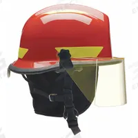 BULLARD Fire/Rescue Helmet: Red, Modern Rear Brim, Chin Strap, 4-Point Sure-Lock(R) Ratchet (MPN URXRDR330). Key specifications — Color: Red; Chin Strap: Yes; Brand: BULLARD; Style: Modern Rear Brim; Suspension: 4-Point Sure-Lock(R) Ratchet.