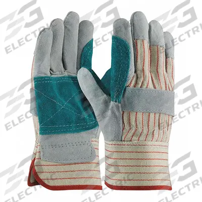 PIP Leather Gloves: XL ( 10 ), Double Palm, Cowhide, Std, Glove, Full Finger - Work Gloves