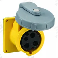 HUBBELL Pin and Sleeve Receptacle: Yellow, 125V AC, Single Phase, 100 A, 2 Pole, 3 Wire (MPN HBL3100R4W). Key specifications — Brand: HUBBELL.
