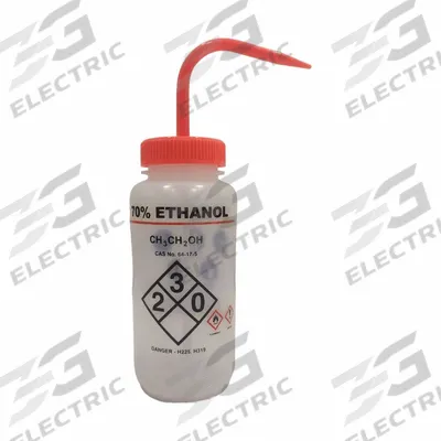 APPROVED VENDOR Wash Bottle: 500 mL, 70% Ethanol Imprinting, Orange, Wide - Wide Mouthed Standard Spout Wash Bottles
