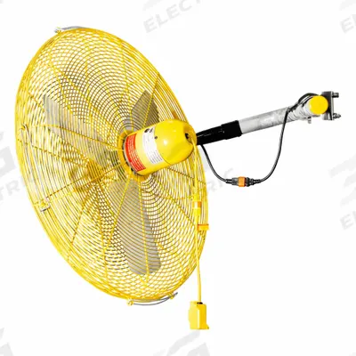 JAN FAN Mounted Fan: 20 in Blade Dia, 115 V, 1/4 hp Motor HP, Ceiling/Floor/Wall Mount - High-Visibility Industrial Wall-Mount Fans