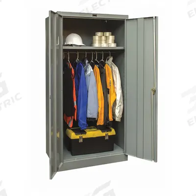 APPROVED VENDOR Storage Cabinet: 36 in x 24 in x 78 in, 1 Adj Shelf, Swing Handle & Keyed - Commercial Wardrobe Cabinets