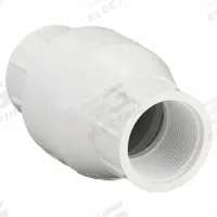 NDS Swing Check Valve: Swing, Inline Valve Body, 1 1/2 in Pipe Size, FIP x FIP, PVC, 14°F to 140°F (MPN 1520-15F). Key specifications — Brand: NDS.