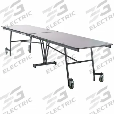 NATIONAL PUBLIC SEATING Folding Table: Gray Nebula, 29 in Overall Ht, 146 in Overall Lg - Bi-Fold Cafeteria Tables