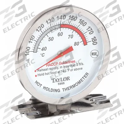 TAYLOR Mechanical Food Service Thermometer: Holding Line, Analog, 2 3/4 in Overall Lg - Grill & Oven Thermometers