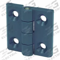 ELESA Hinge: Fiberglass-Reinforced Polyamide/Stainless Steel, RAL 5001 Green-Blue - Metal-Detectable (MPN 197611). Key specifications — Material: Fiberglass-Reinforced Polyamide; _Metal-Detectable or Visually-Detectable Color: RAL 5001 Green-Blue - Metal-Detectable.