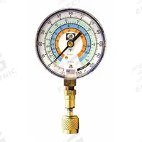 JB INDUSTRIES Low Side Gauge: Low Side Gauge, -14.7 psi to 500 psi, Non-Liquid Filled, 3 1/8 in Dia (MPN QC-G851). Key specifications — Brand: JB INDUSTRIES; Accuracy: ± 1%; Color: Blue; Calibration Certificate Type: Not Certified; For Refrigerant Type: R-404A.