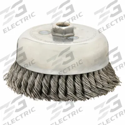 WEILER Double-Row Cup Brush: Twisted Steel, 6 in Dia, 0.023 in Fill Dia - Wide-Face Heavy-Cleaning Brushes for Contoured Carbon Steel Surfaces