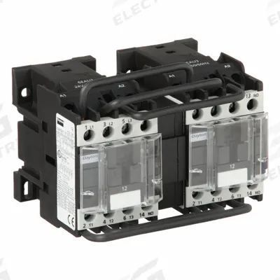 Dayton Magnetic Contactor: Reversing, 3 Poles, 3NO Contacts, 12 A - Reversing IEC Contactors
