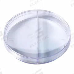 Petri Dish: 99.82 mm Dia, 14.99 mm Overall Ht, No Surface Treatment, (2) Compartments/No Rim, Clear (MPN 322800). Key specifications — Includes: (2) Compartments; Material: Polystyrene; Brand: QORPAK; Surface Type: No Surface Treatment.