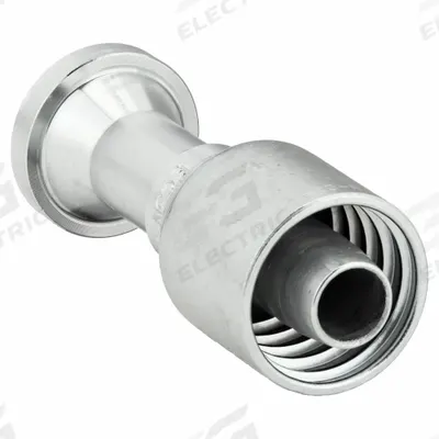 Parker Hydraulic Flange Fitting: 1 in Hydraulic Hose I.D., 1 in Hydraulic Flange Size - Crimpable Straight, Hydraulic Flange Fittings