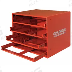 Sliding Drawer Cabinet Frame: 20 in x 15 3/4 in x 15 in, For 4 Drawers, Red, Glide (MPN 303-17-S1157). Key specifications — Cabinet Color: Red; Stackable: Yes; Brand: DURHAM MFG.